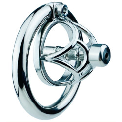 CockLock Cage de chasteté en métal avec Plug d'urètre Hexy 3 x 3.3cm